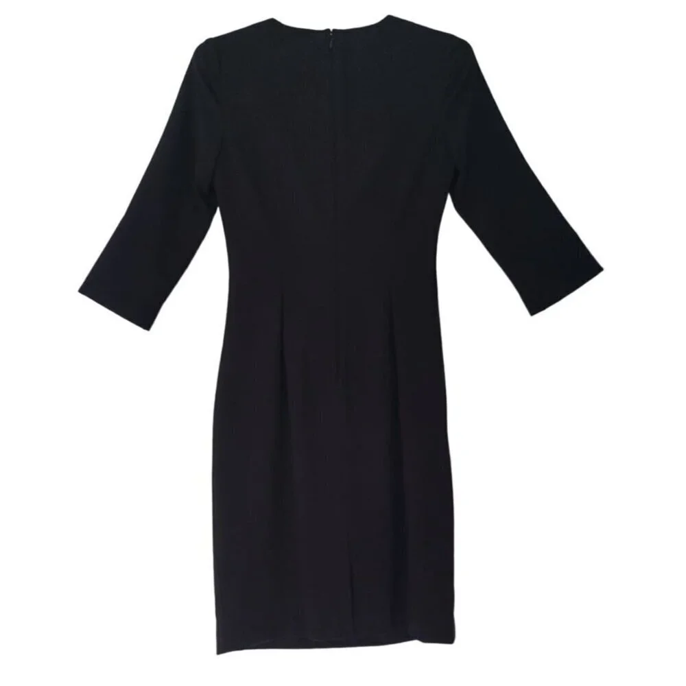 CALVIN KLEIN, 3/4 sleeved polyester midi dress, for women, black, Size 2, NWT.
